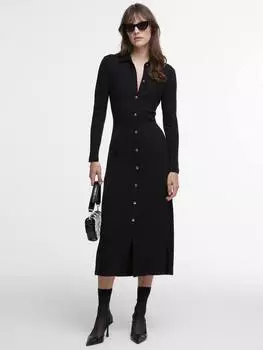 Вязаное платье миди от деллы Barbour, черный