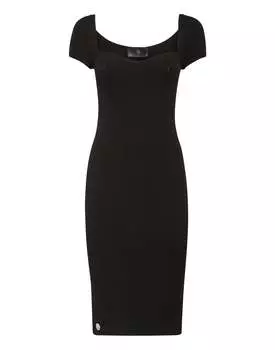 Вязаное платье миди PHILIPP PLEIN, черный