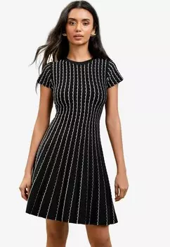 Вязаное платье MINI SHORT SLEEVE SUMMER Lipsy, черный