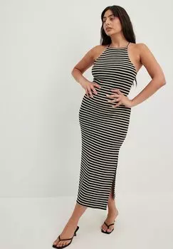 Вязаное платье NA-KD, черно-белый