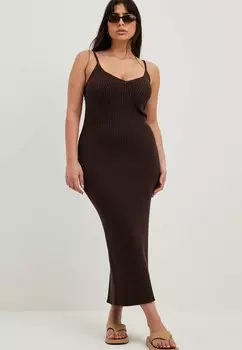 Вязаное платье NA-KD, коричневый