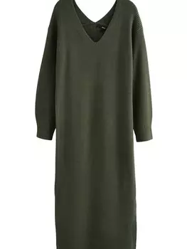 Вязаное платье Next, темно-зеленый