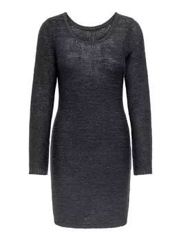 Вязаное платье ONLY Knitted dress GEENA, цвет grey/dark grey/mottled grey