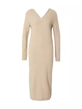 Вязаное платье ONLY Knitted dress ONLJEANETT, пятнистый бежевый