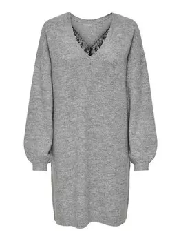 Вязаное платье ONLY Knitted dress ONLManifesta, серо-бежевый