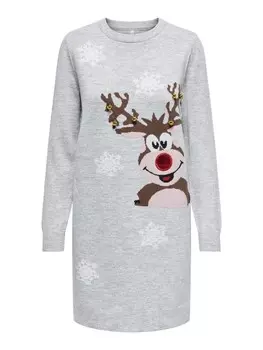 Вязаное платье ONLY Knitted dress, серый