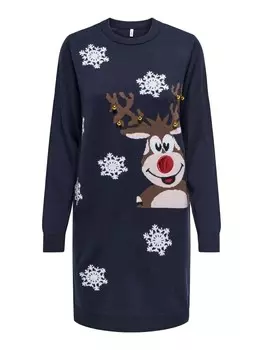 Вязаное платье ONLY Knitted dress, синий