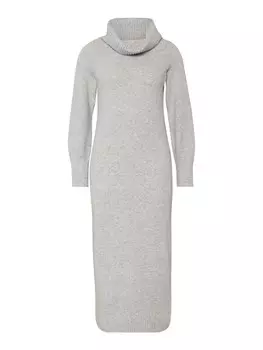 Вязаное платье Only Petite Knitted dress ONLODA, пятнистый серый