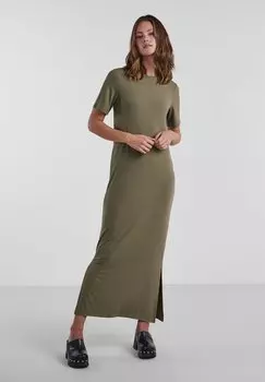 Вязаное платье Pieces, зеленый