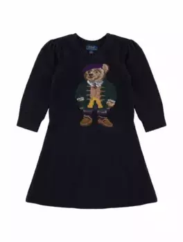 Вязаное платье Polo Bear Ralph Lauren, тёмно-синий