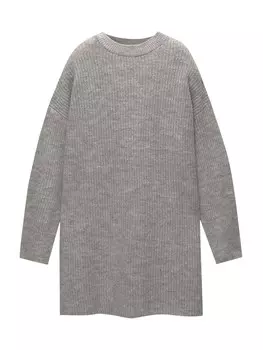 Вязаное платье Pull&Bear, пятнистый серый