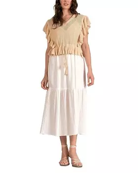 Вязаное платье с лифом Elan, коричневый/бежевый