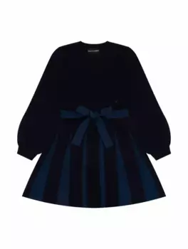 Вязаное платье с логотипом EMPORIO ARMANI, тёмно-синий