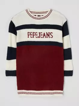 Вязаное платье с логотипом модели "Xandy" Pepe Jeans, красный