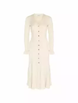 Вязаное платье с люрексом Self-Portrait, бежевый