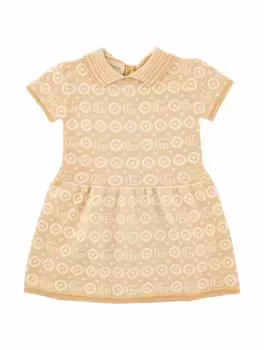 Вязаное платье с монограммой Gucci, бежевый