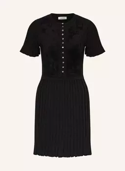 Вязаное платье с ники Sandro, черный