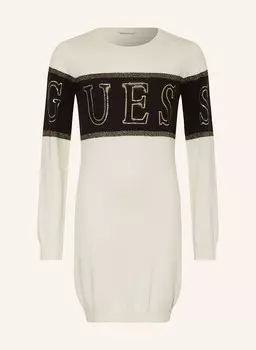 Вязаное платье с пайетками и блестками из пряжи Guess, бежевый