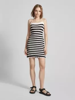 Вязаное платье с полосатым узором Tommy Jeans, черный