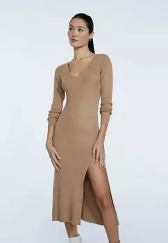 Вязаное платье Stradivarius, бежевый