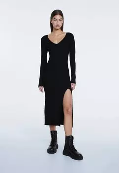 Вязаное платье Stradivarius, черный