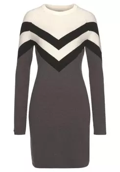 Вязаное платье Tamaris Knitted dress Zickza, серый