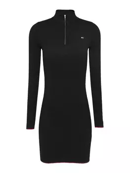 Вязаное платье Tommy Jeans Knitted dress, черный