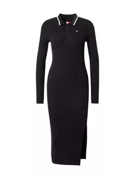 Вязаное платье Tommy Jeans Knitted dress, черный