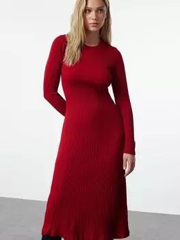 Вязаное платье Trendyol, цвет Dark red