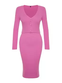 Вязаное платье Trendyol Knitted dress, розовый