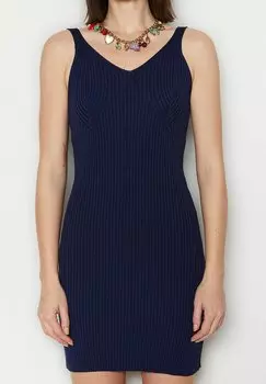 Вязаное платье Trendyol, темно-синий