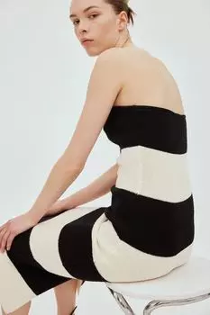 Вязаное платье-труба H&M, черный