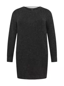 Вязаное платье Vero Moda Curve Knitted dress Doffy, пятнистый черный