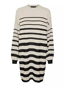 Вязаное платье VERO MODA Knitted dress VMRain, кремовый