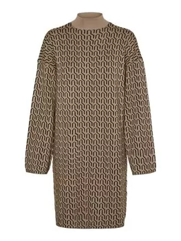 Вязаное платье VERO MODA Knitted dress VMGOLDNEEDLE, бежевый