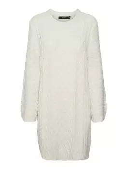 Вязаное платье VERO MODA Knitted dress JESSICA, бежевый