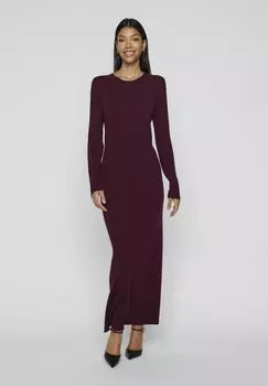 Вязаное платье VILA, бордовый