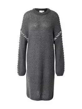Вязаное платье VILA Knitted dress VIChoca New, темно-серый