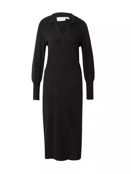 Вязаное платье VILA Knitted dress VIComfy, черный