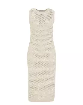 Вязаное платье WE Fashion, бежевый