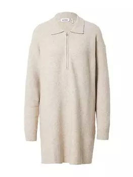 Вязаное платье WEEKDAY Knitted dress Nicki Pike, бежевый