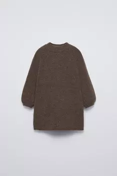 Вязаное платье ZARA, цвет chocolate