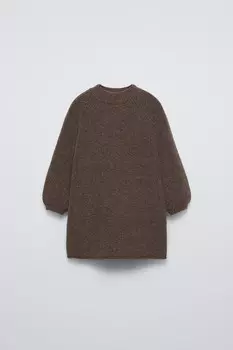Вязаное платье ZARA, цвет chocolate