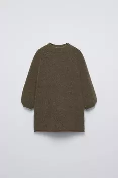 Вязаное платье ZARA, хаки