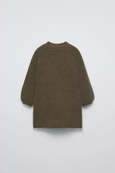 Вязаное платье ZARA, хаки