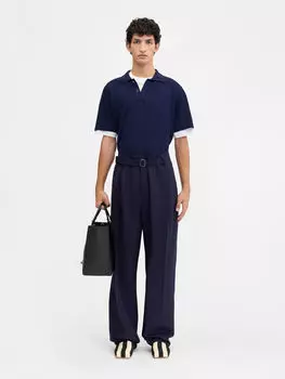 Вязаное поло JACQUEMUS The knit polo shirt, темно-синий