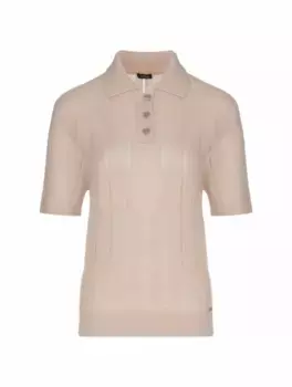 Вязаное поло с логотипом Kiton, розовый