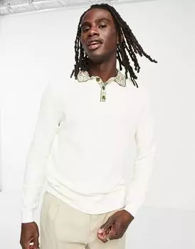 Вязаное поло с вышивкой на воротнике ASOS DESIGN
