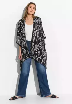 Вязаное пончо Cesil с узором Cecil, черный