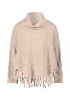 Вязаное пончо с бахромой BETTY BARCLAY, цвет Grau Beige
